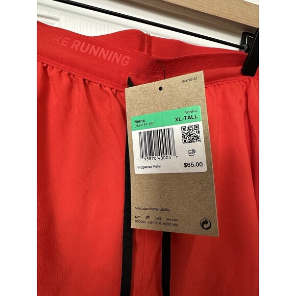 Size XLT Nike Stride DM4757-657 Mens Dri-Fit 5" Hybrid Running Shorts Red Black - Picture 4 of 4